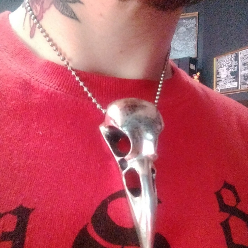 Large bird skull pendant